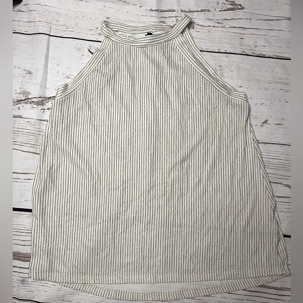 W5 Cream and Black Striped Blouse
